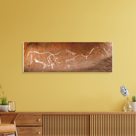 Wandering Bison Herd Canvas Print Leinwanddruck (Insitu (Wohnzimmer))