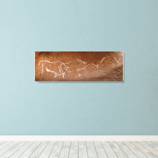 Wandering Bison Herd Canvas Print Leinwanddruck (Insitu (Holzboden))