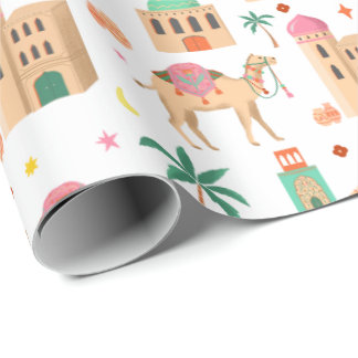 Wandering Camel Caravan Wrapping Paper Geschenkpapier
