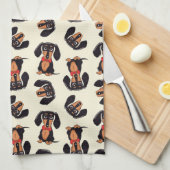 Wandering Dachshund Kitchen Towels Geschirrtuch (Viertel Falte)