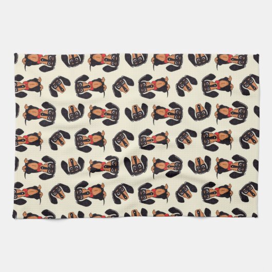 Wandering Dachshund Kitchen Towels Geschirrtuch (Horizontal)