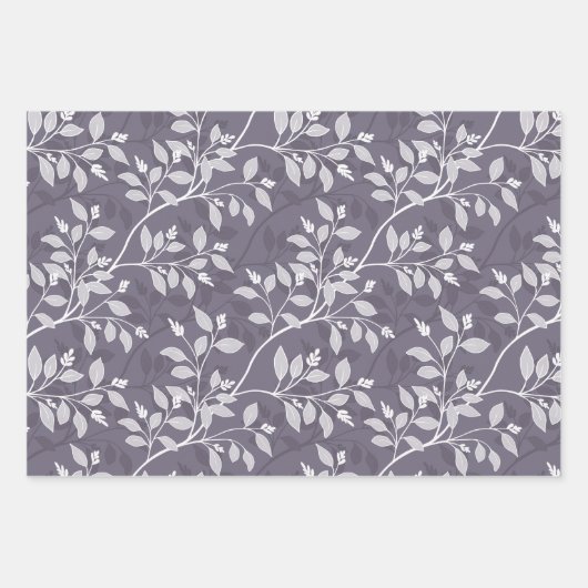 Wandering Leaves Elegant Botanical Pattern Geschenkpapier Set (Vorderseite 3)