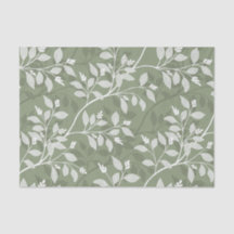 Wandering Leaves Elegant Sage Botanical Pattern 