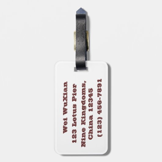 Wandering Nobleman Gepäckanhänger (Rückseite vertikal)