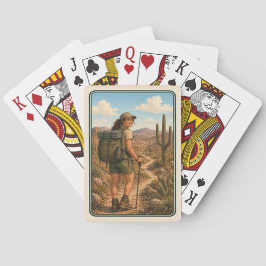 Wanderkarte Frau ohne Text Spielkarten (Rückseite)