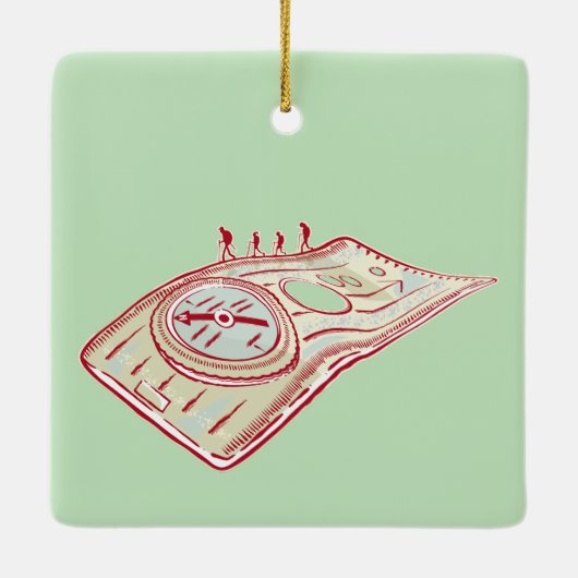 Wanderkompass Keramikornament (Rückseite)