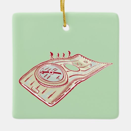 Wanderkompass Keramikornament (Vorderseite)