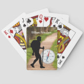 Wanderkompass und Trail personalisieren mit Namen Spielkarten (Rückseite)