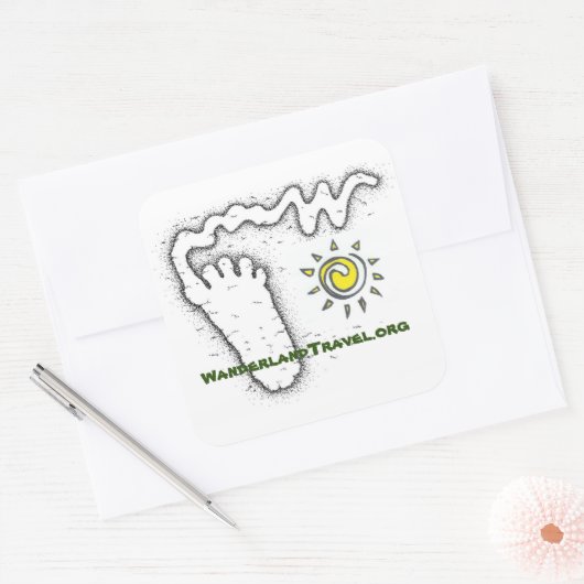 Wanderland-Aufkleber 1 Quadratischer Aufkleber (Umschlag)