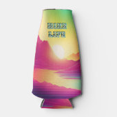 "Wanderleben" farbenfrohe Bergwelt Flaschenkühler (Vorderseite)