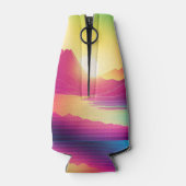 "Wanderleben" farbenfrohe Bergwelt Flaschenkühler (Rückseite)