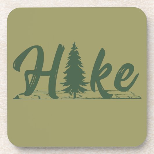Wanderlogowanderungen mit Kiefernwald Getränkeuntersetzer (Vorderseite)