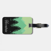 Wanderlust-Abenteuer-Berge u. WaldSilhouette Gepäckanhänger (Rückseite horizontal)