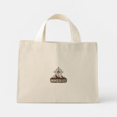 Wanderlust Adventure Tote Bag - Compass & Mountain Mini Stoffbeutel (Rückseite)
