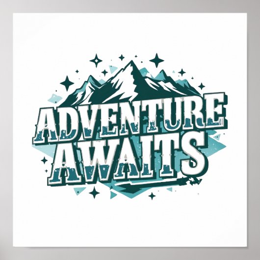 Wanderlust and Travel Quote with Pine Trees Poster (Vorne)