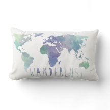 Wanderlust-Aquarell-Kissen