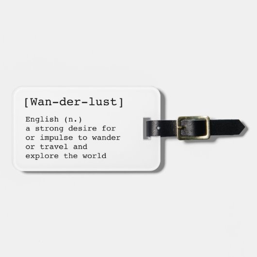 Wanderlust Bag Gepäckanhänger (Vorderseite horizontal)