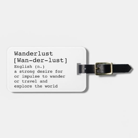 Wanderlust Bag Gepäckanhänger (Vorderseite horizontal)