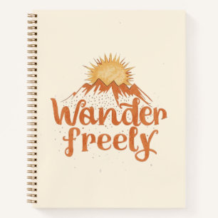 Wanderlust Bergsonne Boho-Typografie Notizblock