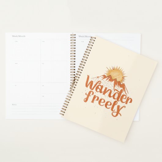 Wanderlust Bergsonne Boho-Typografie Planer (Anzeige)