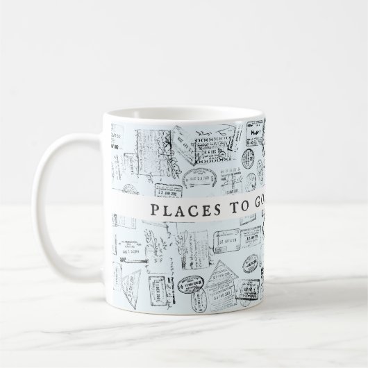 Wanderlust-Briefmarke Reisekostenvoranschlag Kaffeetasse (Links)