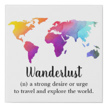 Wanderlust/bunter Weltkarteentwurf