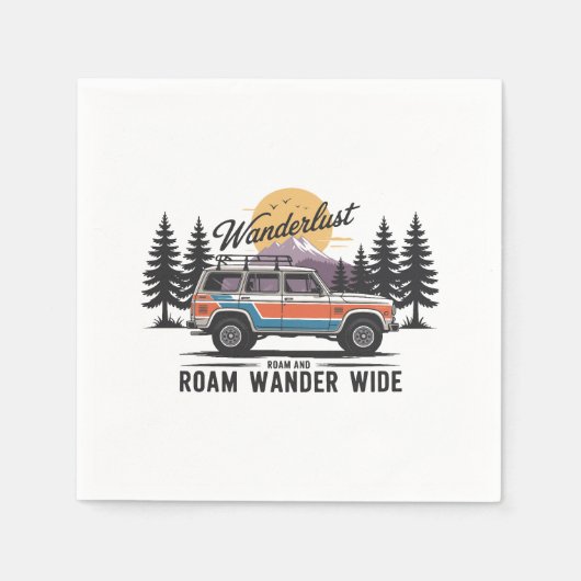 Wanderlust Camper - Roam and Roam Wander Wide Serviette (Vorderseite)