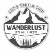Wanderlust-Camping Aufkleber (Vorderseite)