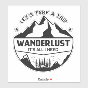 Wanderlust-Camping Aufkleber