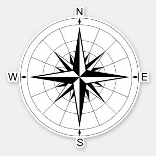 Wanderlust Chronicles: Retro Compass Rose Travel Aufkleber