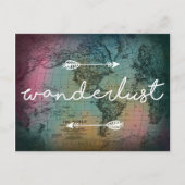 Wanderlust Colorful World Map Postcard Postkarte (Vorderseite)