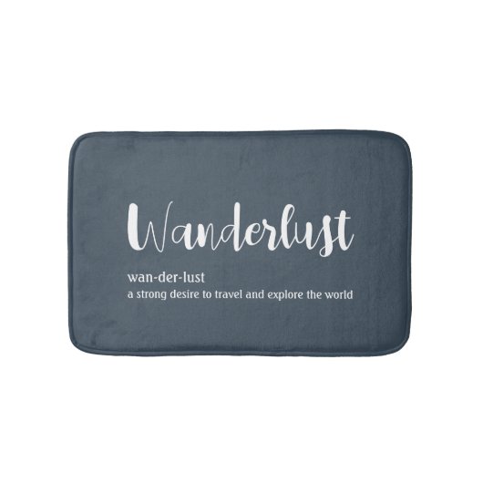 Wanderlust-Definition weiß, grau Badematte (Vorderseite)