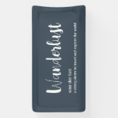 Wanderlust-Definition weiß, grau Banner (Vertikal)