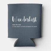 Wanderlust-Definition weiß, grau Dosenkühler (Vorderseite)