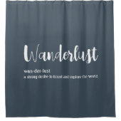 Wanderlust-Definition weiß, grau Duschvorhang (Vorderseite)