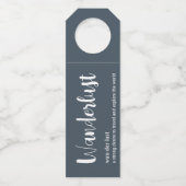 Wanderlust-Definition weiß, grau Flaschenanhänger (Vorderseite)