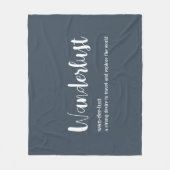 Wanderlust-Definition weiß, grau Fleecedecke (Vorderseite)