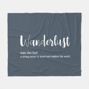 Wanderlust-Definition weiß, grau Fleecedecke