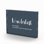 Wanderlust-Definition weiß, grau Fotoblock (Rechts)