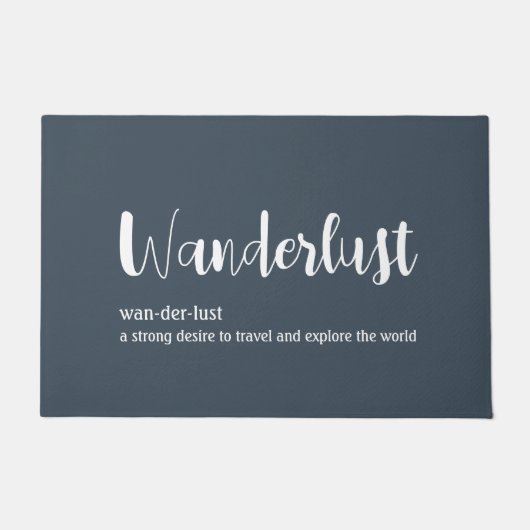 Wanderlust-Definition weiß, grau Fußmatte (Vorderseite)