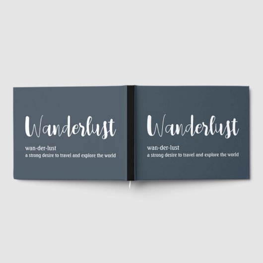 Wanderlust-Definition weiß, grau Gästebuch (Voll)