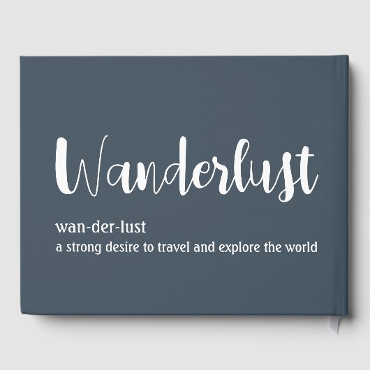 Wanderlust-Definition weiß, grau Gästebuch (Rückseite)