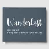 Wanderlust-Definition weiß, grau Gästebuch (Vorderseite)