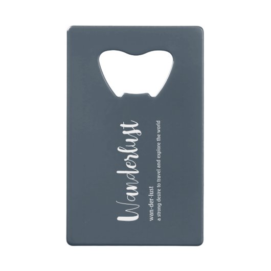 Wanderlust-Definition weiß, grau Geldbeutel Flaschenöffner (Vorderseite)