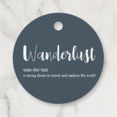 Wanderlust-Definition weiß, grau Geschenkanhänger (Rückseite)