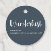 Wanderlust-Definition weiß, grau Geschenkanhänger (Vorderseite)