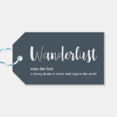 Wanderlust-Definition weiß, grau Geschenkanhänger (Rückseite Horizontal)