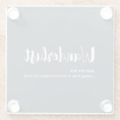 Wanderlust-Definition weiß, grau Glasuntersetzer (Rückseite)