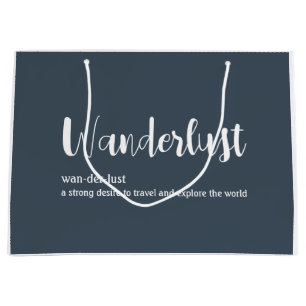 Wanderlust-Definition weiß, grau Große Geschenktüte