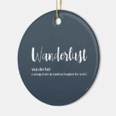 Wanderlust-Definition weiß, grau Keramik Ornament (Links)